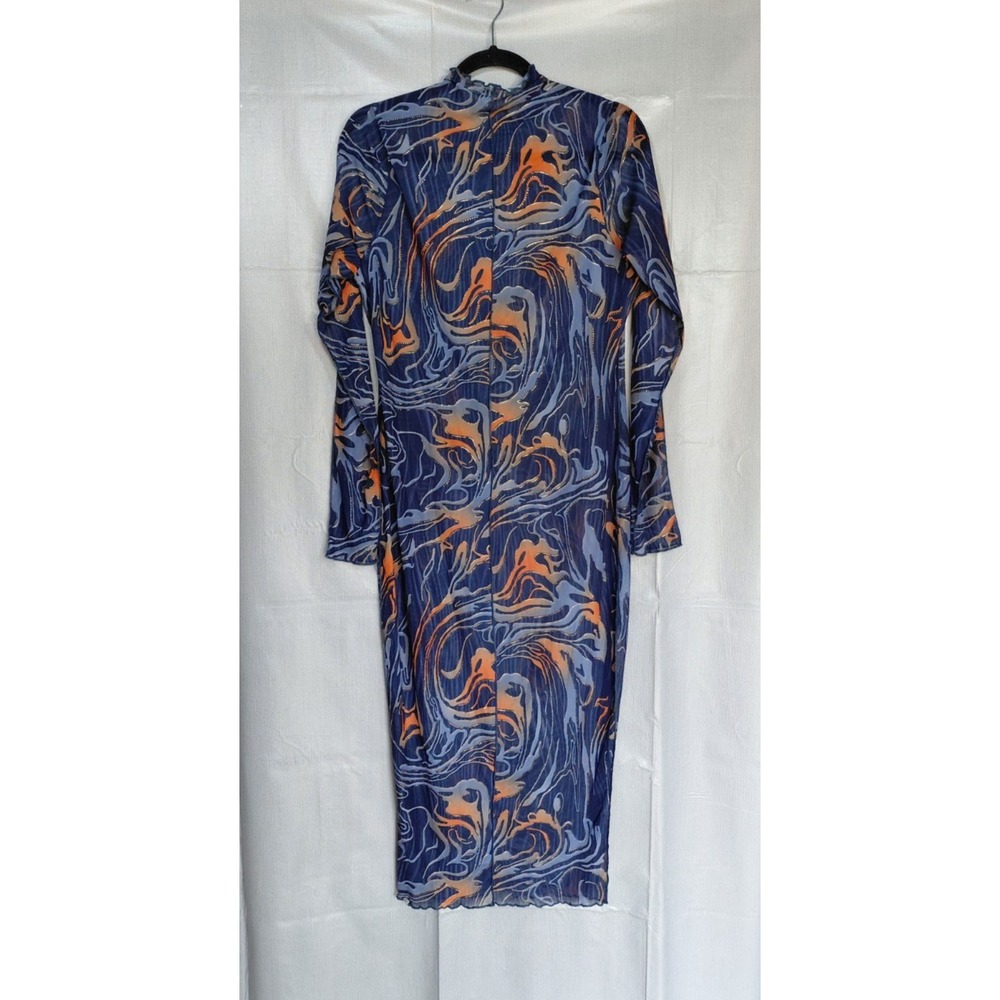 Fashion Nova Sheer Mesh Sheath Dress 2X Bodycon Marble Swirl - Picture 2 of 13